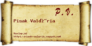 Pisak Valéria névjegykártya